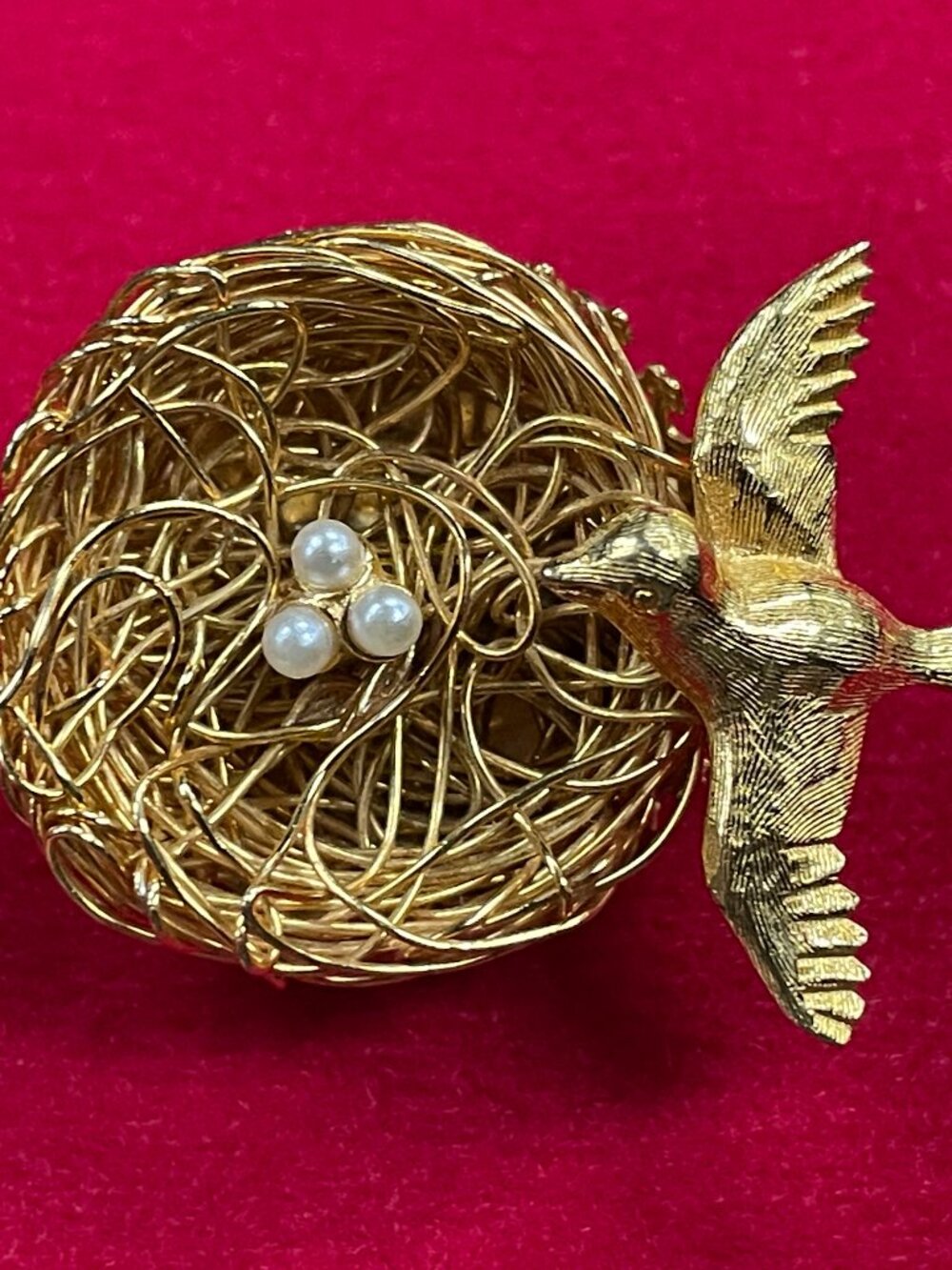 Vintage "Bird in a Nest" Brooch by Jeanne